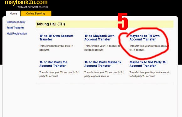 Online Transfers Maybank to Tabung Haji cara pindahkan duit maybank ke tabung haji
