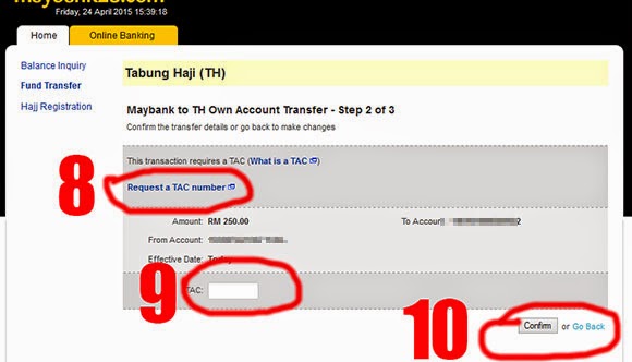 Pindahkan duit Maybank2u ke Tabung Haji Tabung Haji Online